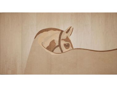 Maple-veneered room divider with decorative detailing DRESSAGE Ludovica Mascheroni