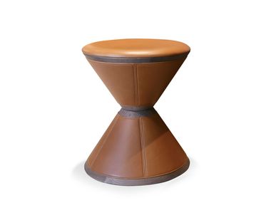 Swivel leather stool IDRA Ludovica Mascheroni
