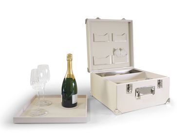 Leather bottle rack LE BLANC Ludovica Mascheroni