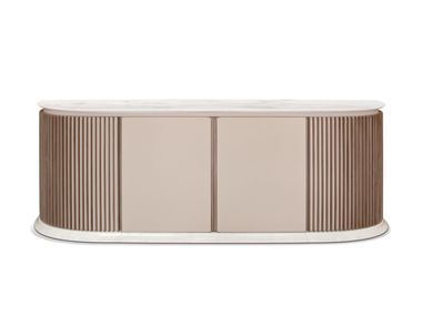 Leather sideboard with doors MERIDIANA Ludovica Mascheroni