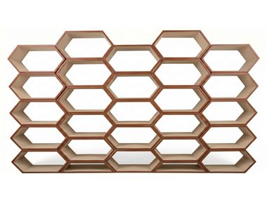 Modular leather bookcase PREZIOSINE Ludovica Mascheroni