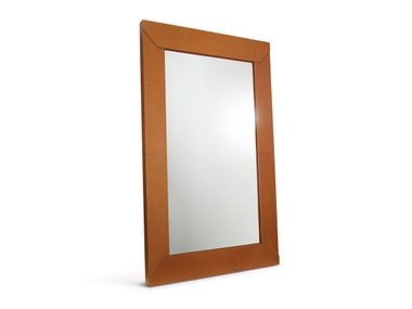 Freestanding rectangular framed leather mirror SOMNIUM Ludovica Mascheroni