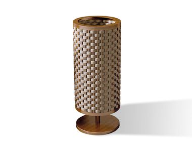Handmade leather table lamp TRICOT Ludovica Mascheroni