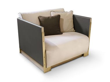 Bleached ash armchair upholstered in velvet TRIVIO Ludovica Mascheroni