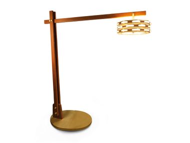 Brass floor lamp with leather covering TRIVIO Ludovica Mascheroni