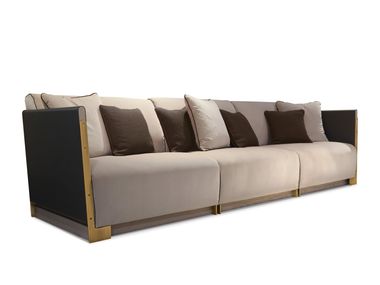 Straight velvet sofa TRIVIO Ludovica Mascheroni