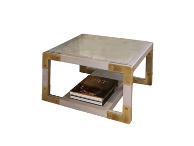 Bleached ash coffee table with marble top TRIVIO Ludovica Mascheroni