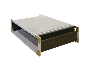 Bleached ash coffee table with marble top TRIVIO Ludovica Mascheroni