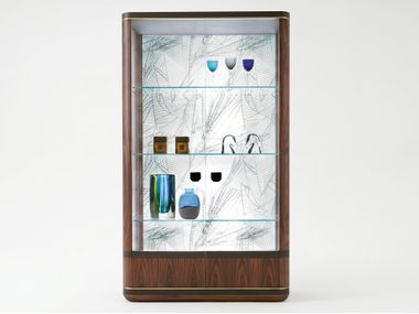 Rosewood display cabinet with integrated lighting VIA BAGUTTA Ludovica Mascheroni