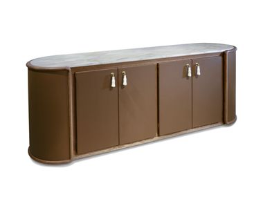 Leather sideboard with doors VIA DELLA SETA Ludovica Mascheroni