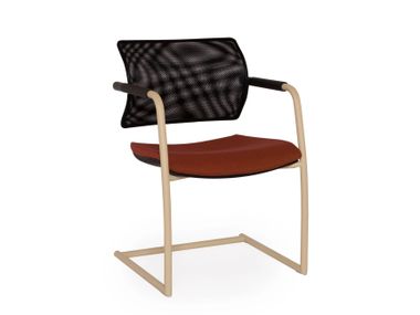 Chaise en porte-à-faux en résille avec accoudoirs AIRE JR Luxy