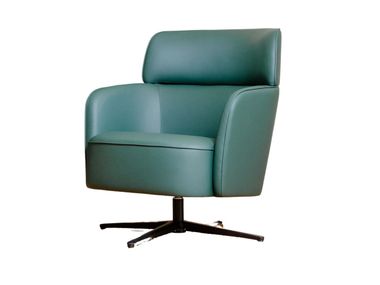 Fauteuil en cuir avec accoudoirs COZY Luxy