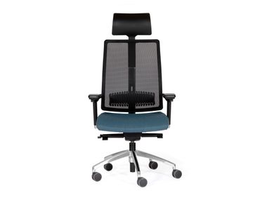 Chaise de bureau pivotante en résille avec repose-tête SWITCH Luxy