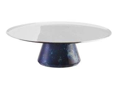 Round stainless steel cake stand with truncated cone base MADAME Sambonet