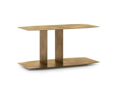 Rectangular coffee table in sheet metal and base in MDF MAGIC Capo d’Opera
