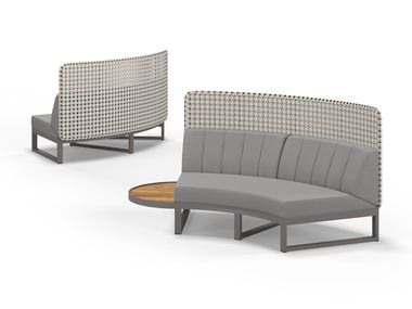 Curved modular high-back fabric garden sofa MUNIA MO RH MAMAGREEN