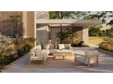 MAMBO LOUNGE Square teak garden side table By Royal Botania