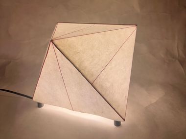 Table lamp with Hanji paper lampshade BIIIT 006 MANO Design Studio