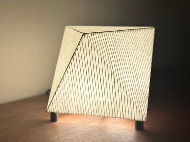 Table lamp with Hanji paper lampshade BIIIT 007 MANO Design Studio