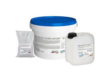 MAPEI, MAPEFLOOR CPU/TC GLOSSY Formulato a base di poliuretano-cemento tricomponente