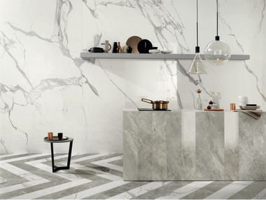 Revestimiento de pared/suelo de gres porcelánico efecto mármol MARBLE EXPERIENCE STATUARIO LUX