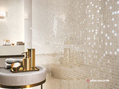Piastrelle Per Mosaico In Ceramica Beige Lucido | Formato 23x23 Mm, Rete 298x298 Mm | Per Interni Ed Esterni, Resistenti Al Gelo