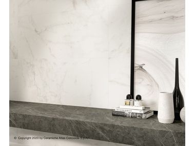 MARVEL SHINE White-paste wall tiles with marble effect By Atlas Concorde