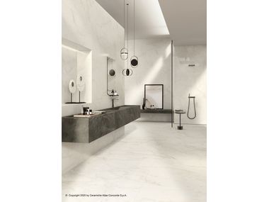 MARVEL SHINE White-paste wall tiles with marble effect By Atlas Concorde
