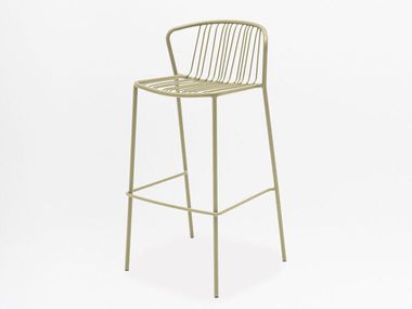 Powder coated steel stool with armrests BRIS MDD