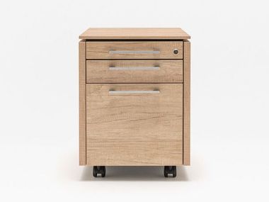 Melamine-faced chipboard office drawer unit with castors STATUS MDD