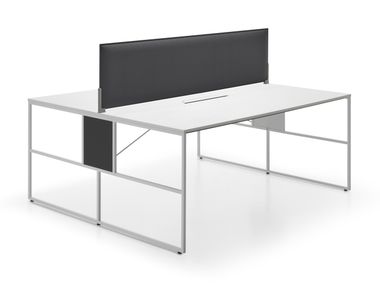 Rectangular multiple melamine-faced chipboard office desk with cable management 20.VENTI LIGHT MDF Italia