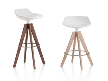 Swivel high trestle-based stool FLOW STOOL mdf italia