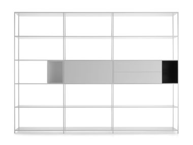 Sectional aluminium bookcase MINIMA OFFICE mdf italia