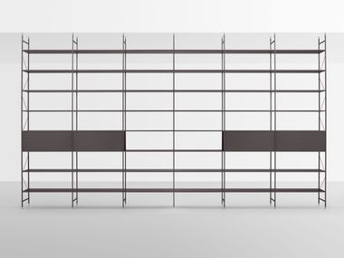 Open divider floor-ceiling mounted aluminium shelving unit MINIMA ROOM DIVIDER mdf italia