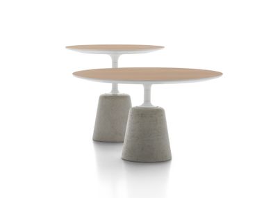 Cement coffee table with wooden top ROCK TABLE MINI mdf italia