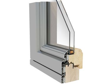 Aluminium and wood double glazed window ANIMA - ESSENZA MENABALLI
