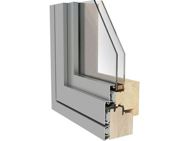 Aluminium and wood double glazed window ANIMA - RIGORE MENABALLI