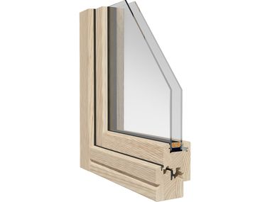 Wooden double glazed window AURA 68 MENABALLI