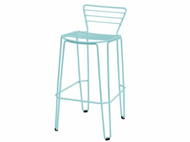 Steel garden stool with footrest MENORCA ISIMAR