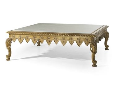 Classic style rectangular marble coffee table MG4037 OAK
