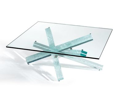 Mesa de centro quadrada de vidro MIKADO 40 Reflex