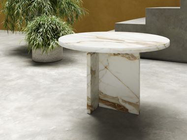 Round low Calacatta Oro marble coffee table ELEMENT 2 MILLE997