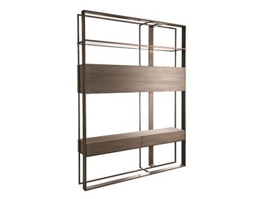 Open double-sided metal bookcase MOD Shake