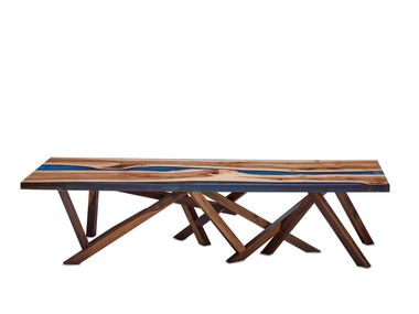 Rectangular low solid wood coffee table CONSTELLATION MW Design