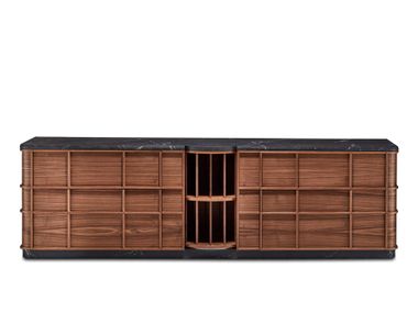 Sideboard with drawers made of wood and marble QUASAR MW Design