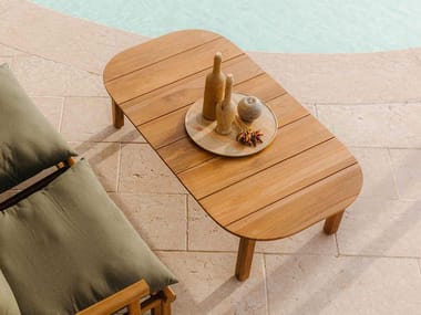 Maanta, CHIGLIA Tavolino da giardino basso in teak