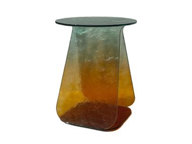 Round Murano glass coffee table YOUMY AMBRE GRIGIO MAPS Mademoiselle Jo