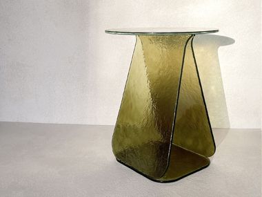 Round Murano glass coffee table YOUMY GREEN Mademoiselle Jo
