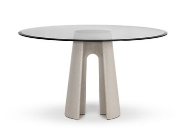 Round table in concrete and glass ANCORA Magis