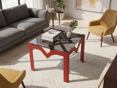 Square glass and steel coffee table GERARD Maison Arpelli